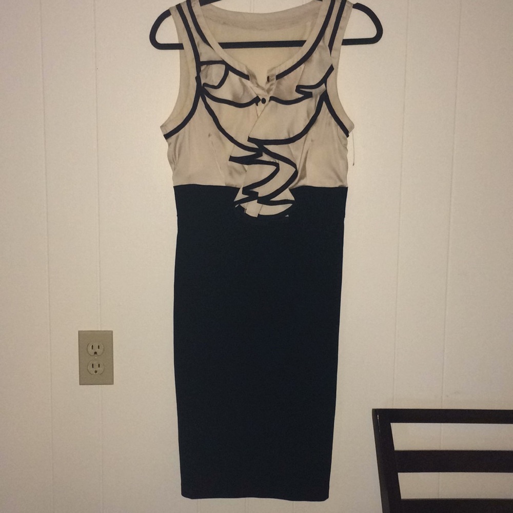 Bisou Bisou cream and black dress